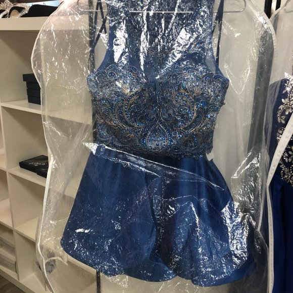 NEW Unique Short Junior Prom 2-piece Cruise Formal Dress, POCKETS Skirt & Top - Picture 6 of 7